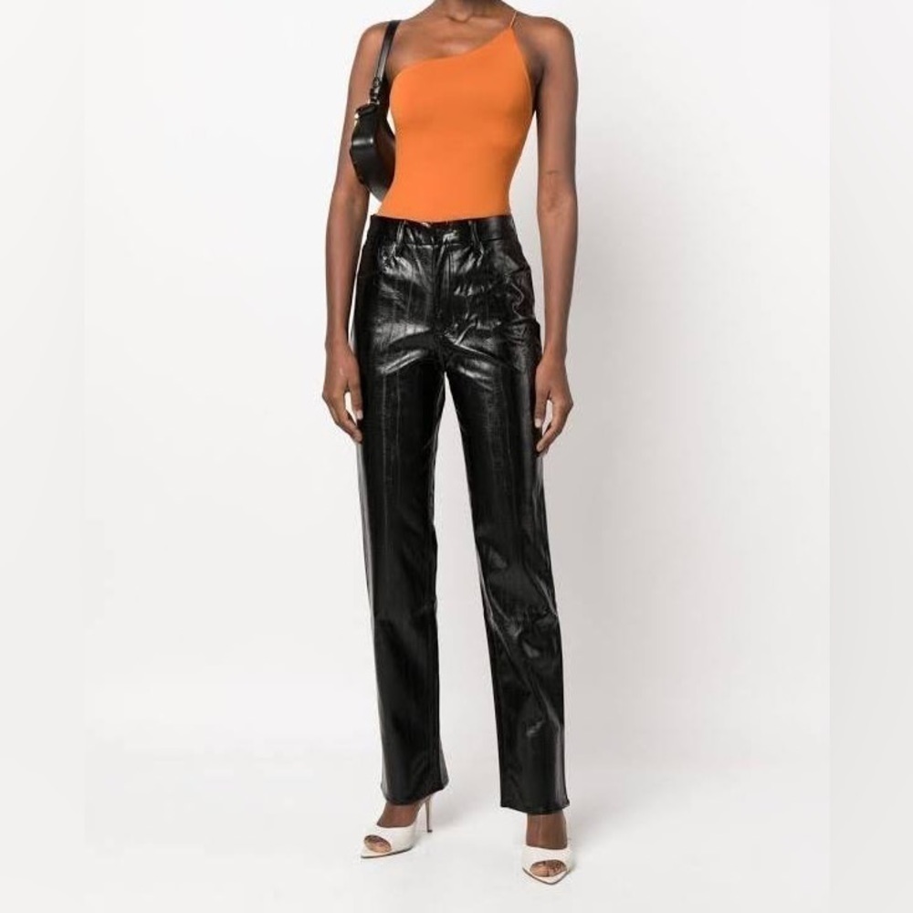 NEW Good American '90s Vinyl Straight Leg Pants size 29